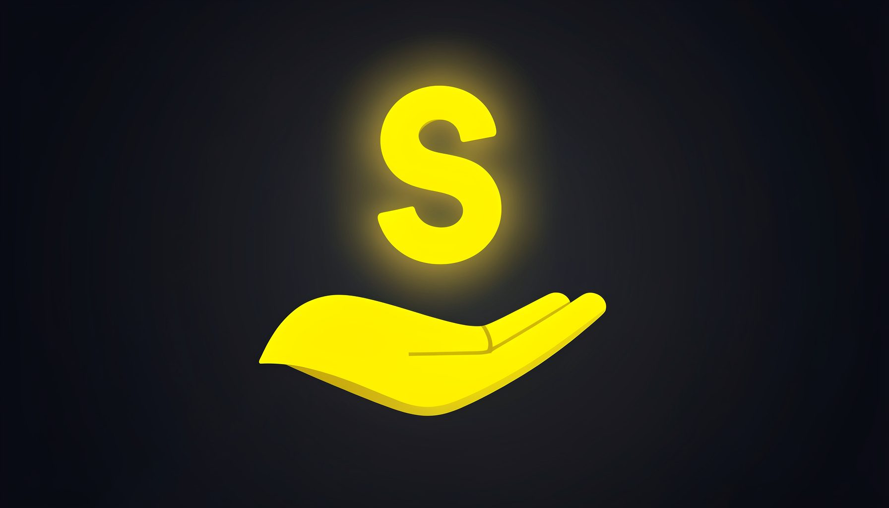 A flat vector illustration of a glowing number floating above an open palm on a dark gradient background, symbolizing a personal income goal.